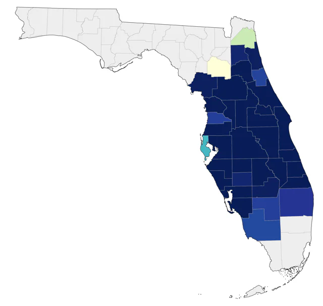 Florida Scrub-Jay county map