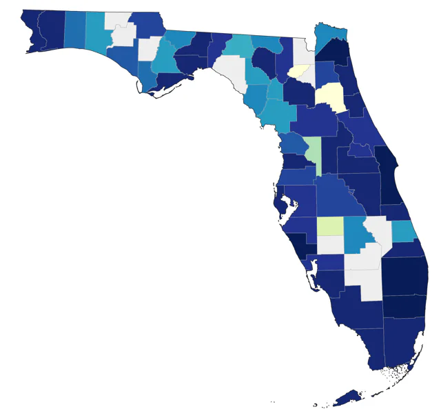 Golden-winged Warbler county map