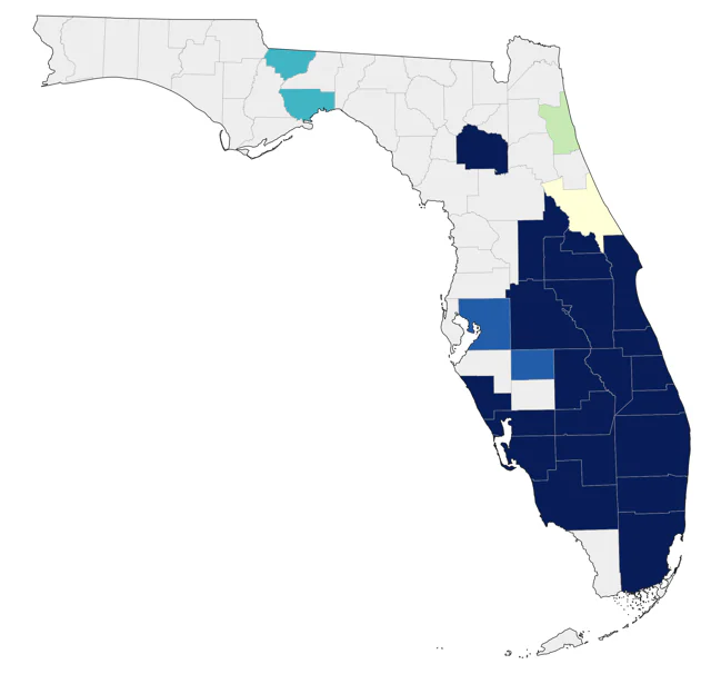 Gray-headed Swamphen county map