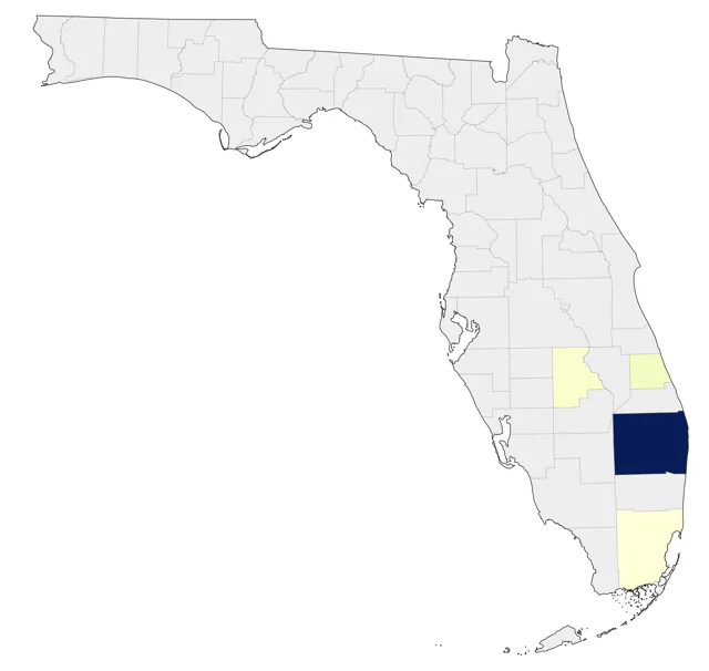 Gray Parrot county map