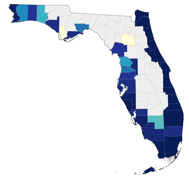 Great Black-backed Gull county map