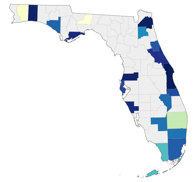 Great Cormorant county map