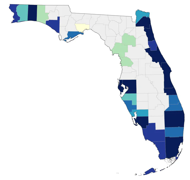 Great Shearwater county map