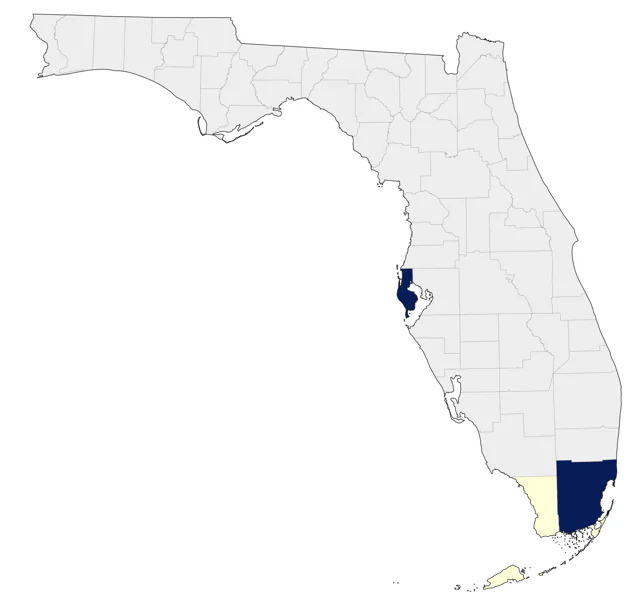 Great-tailed Grackle county map