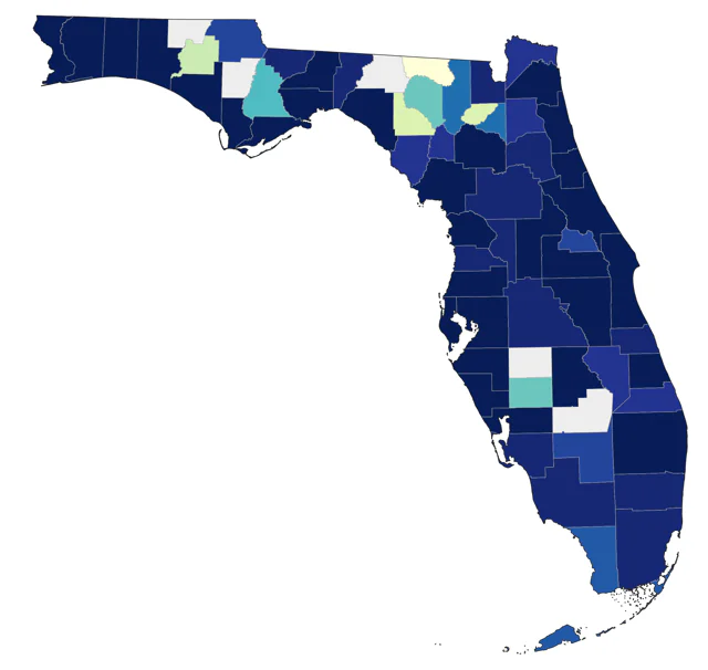 Greater Scaup county map