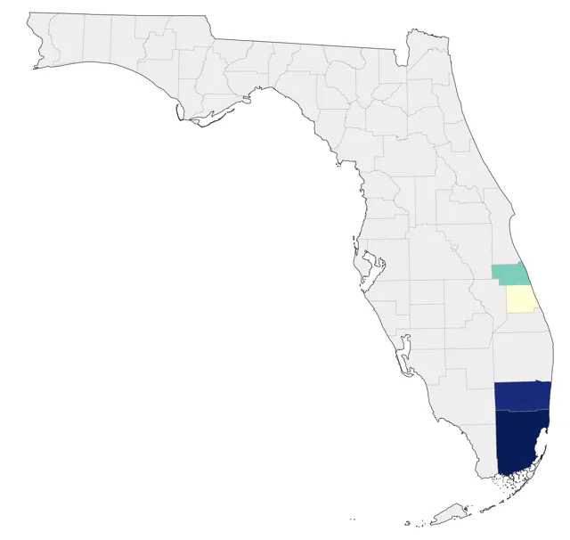 Green Parakeet county map