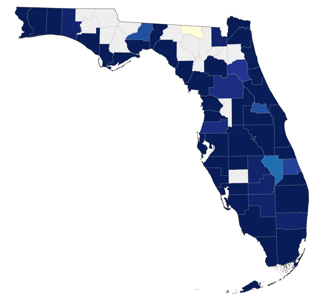 Gull-billed Tern county map