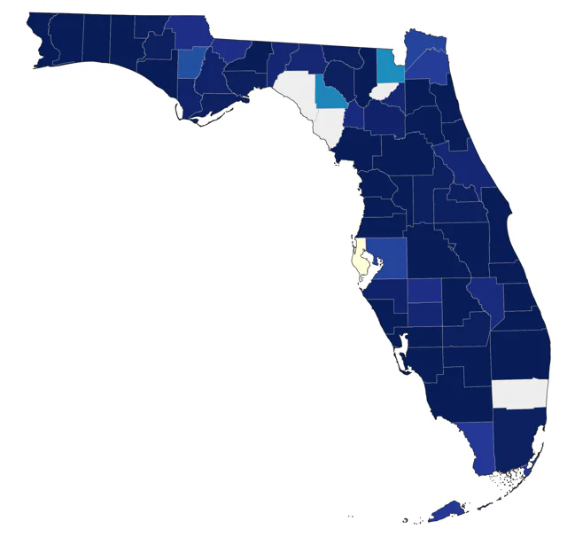 Hairy Woodpecker county map