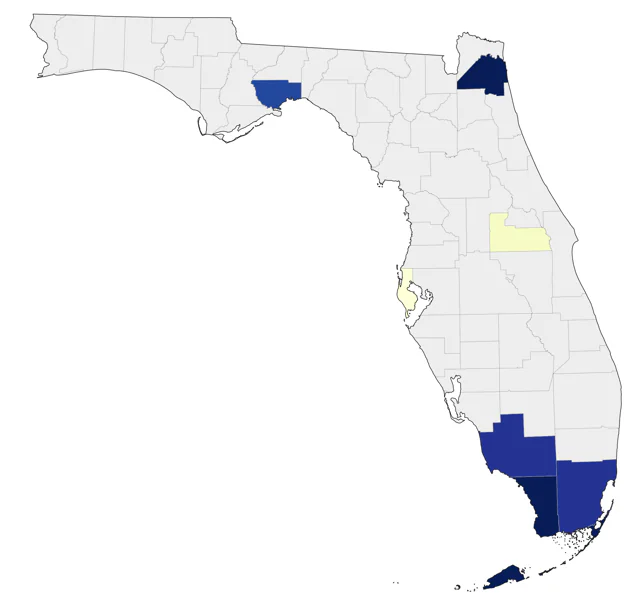 Hammond's Flycatcher county map