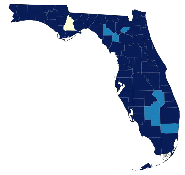 Hooded Merganser county map