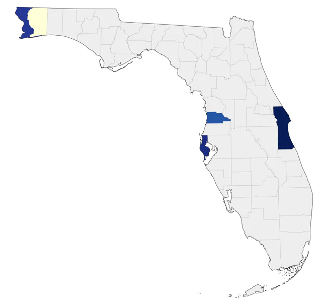 Hooded Oriole county map