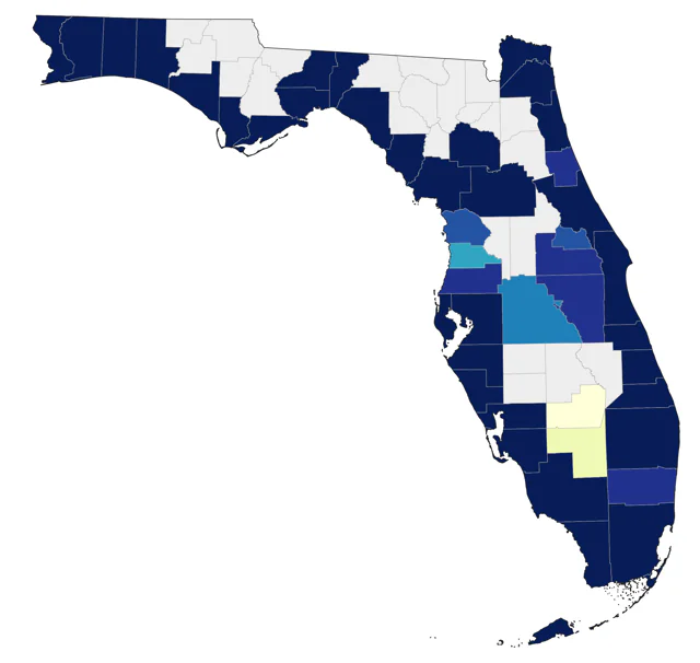 Hudsonian Whimbrel county map
