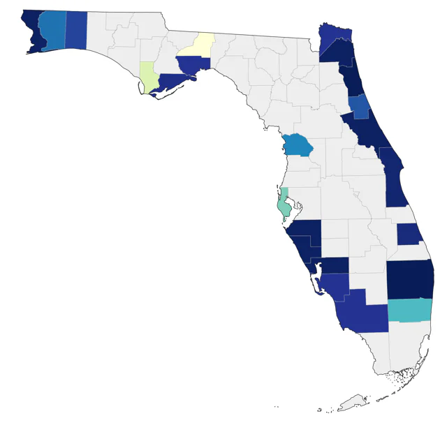 Iceland Gull county map