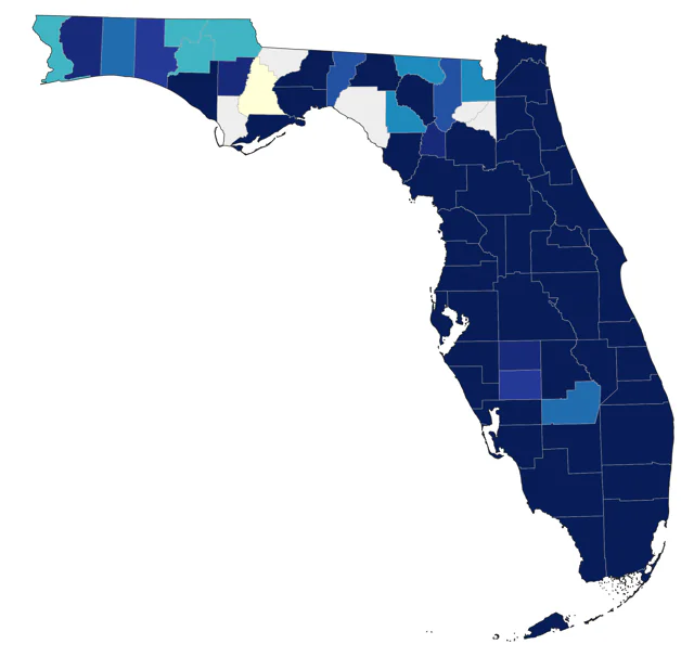 Indian Peafowl county map