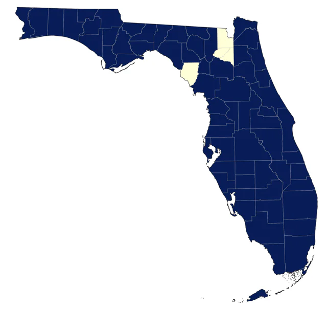 Indigo Bunting county map