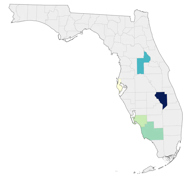 Ivory-billed Woodpecker county map