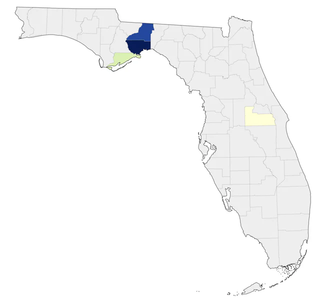 Lark Bunting county map