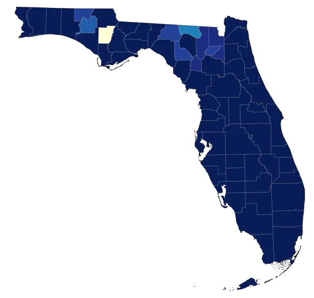 Laughing Gull county map