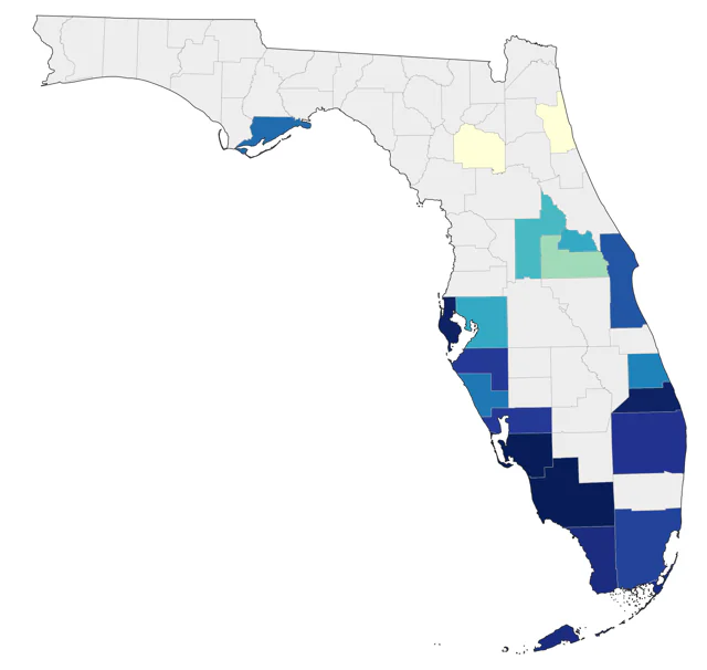 Lazuli Bunting county map