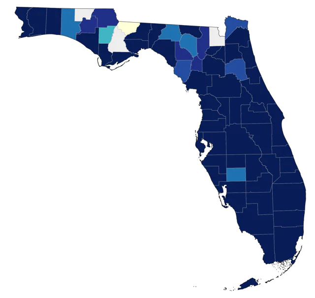 Least Bittern county map