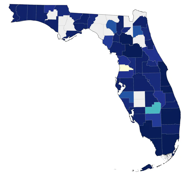 Least Flycatcher county map