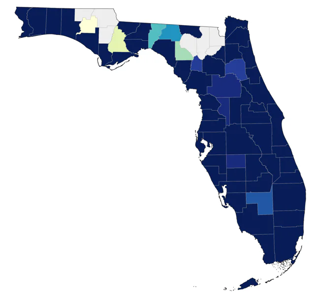 Least Tern county map