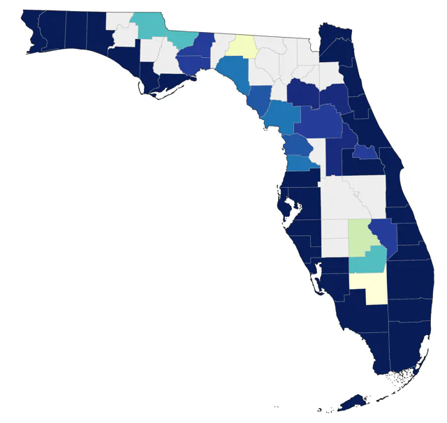 Lesser Black-backed Gull county map