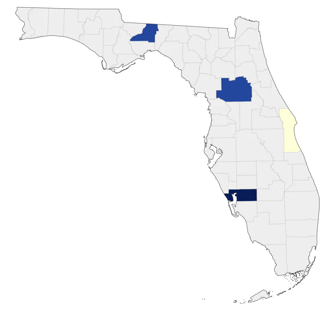 Lesser Goldfinch county map