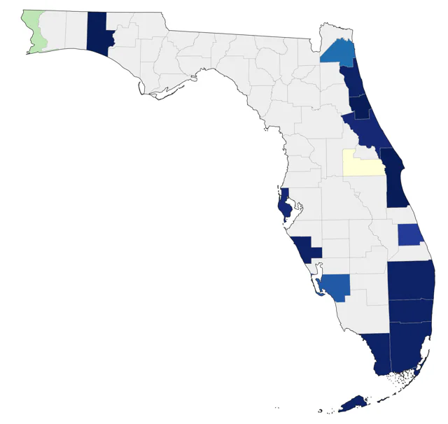 Long-tailed Jaeger county map