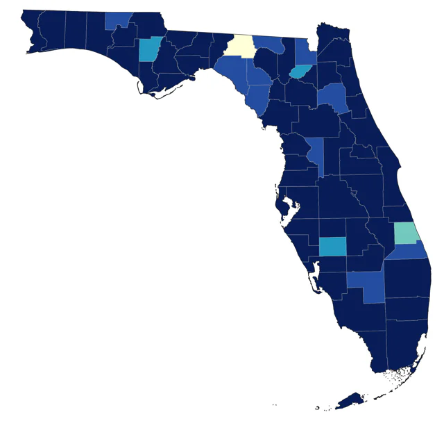 Louisiana Waterthrush county map