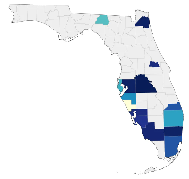 Mandarin Duck county map