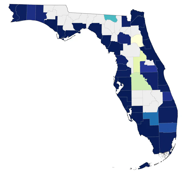 Marbled Godwit county map