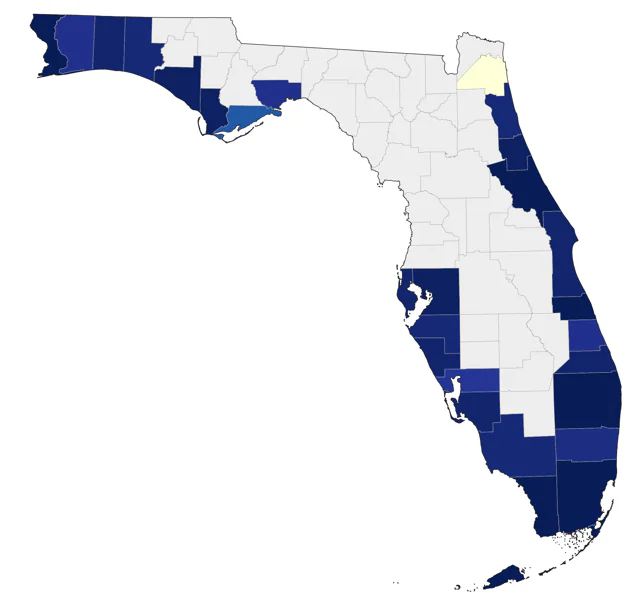 Masked Booby county map
