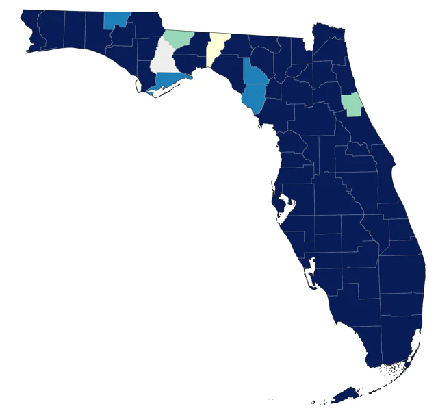 Muscovy Duck county map