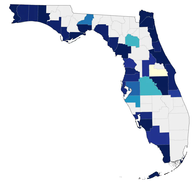 Nelson's Sparrow county map