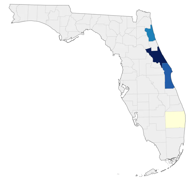 Northern Fulmar county map