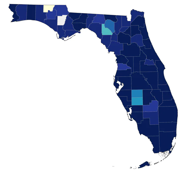 Northern Shoveler county map