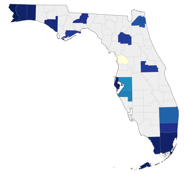 Olive-sided Flycatcher county map