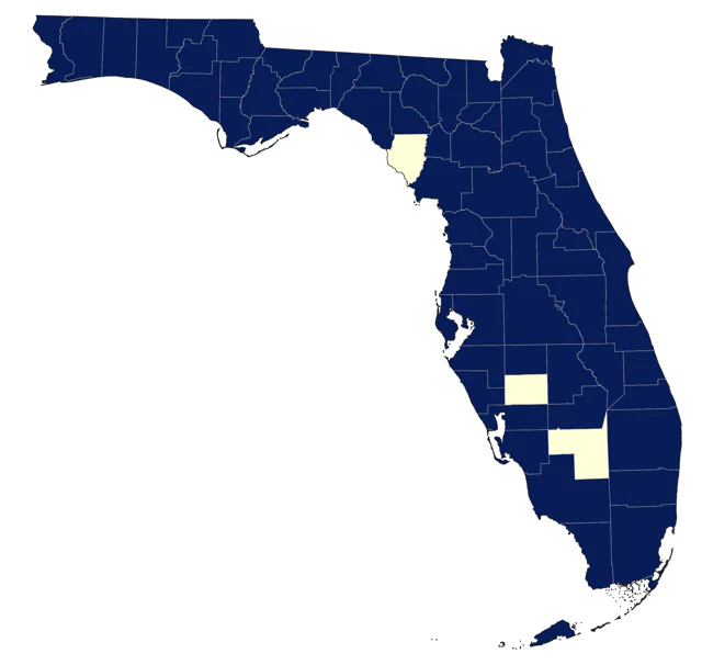 Orange-crowned Warbler county map