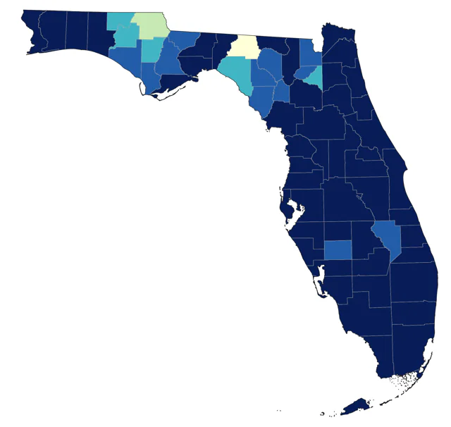 Ovenbird county map
