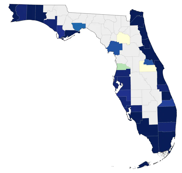 Parasitic Jaeger county map