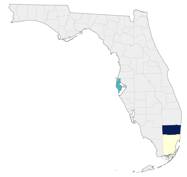 Peach-fronted Parakeet county map