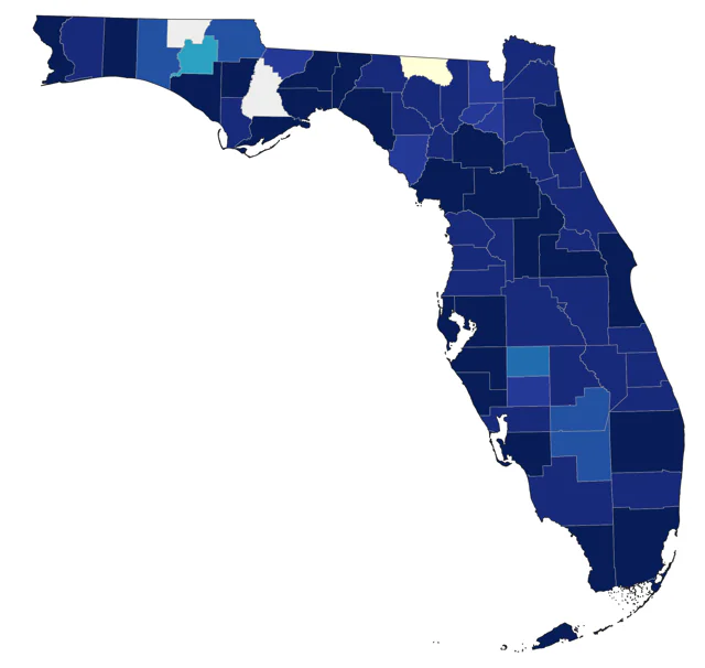 Pectoral Sandpiper county map