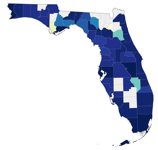 Philadelphia Vireo county map