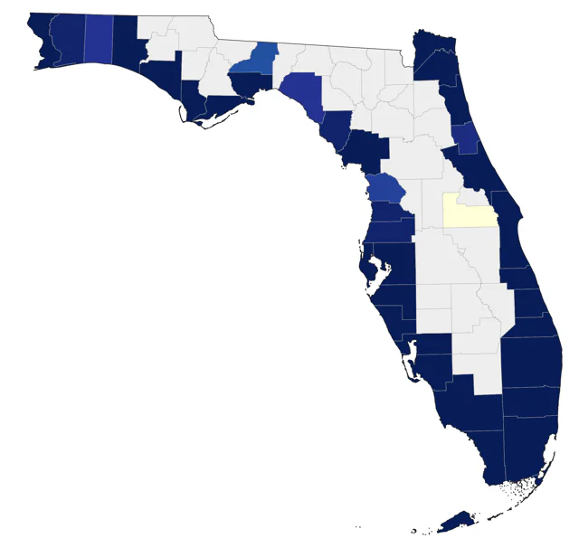 Piping Plover county map