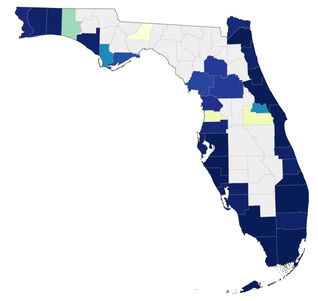 Pomarine Jaeger county map