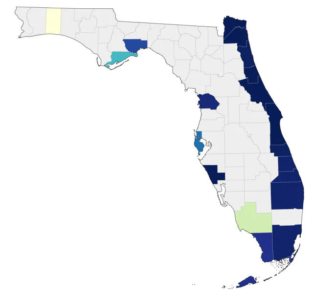 Purple Sandpiper county map