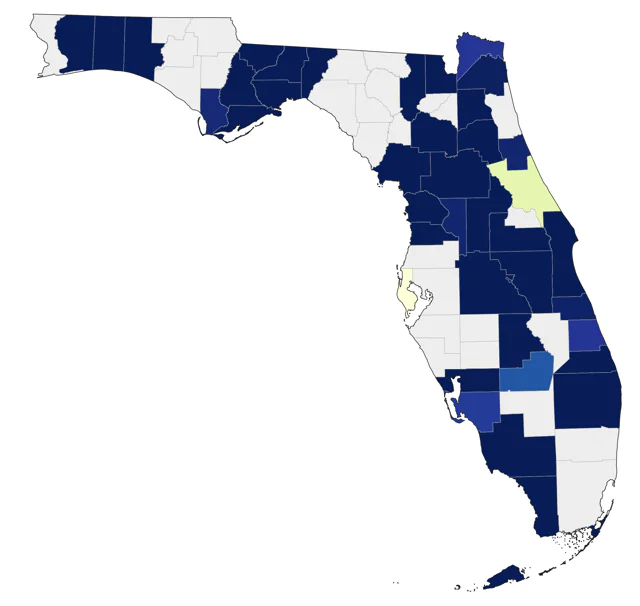 Red-cockaded Woodpecker county map