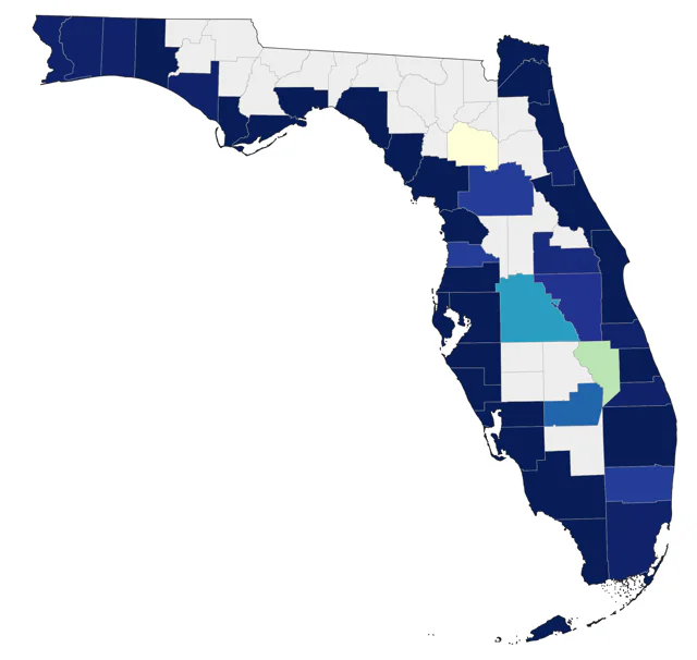 Red Knot county map