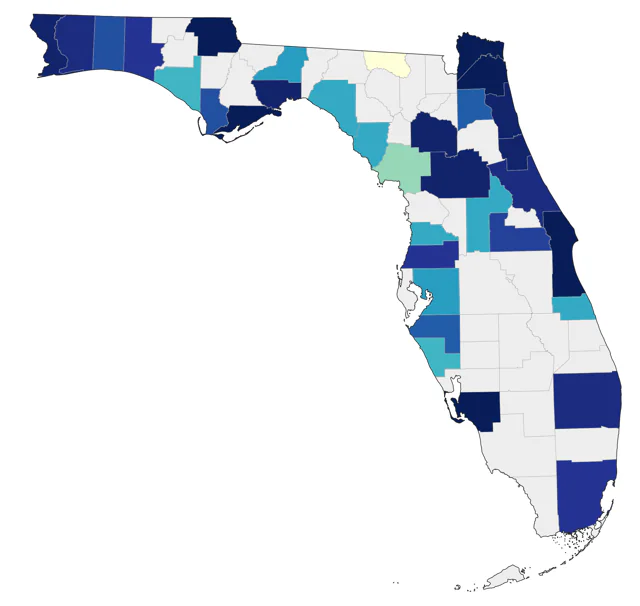 Red-throated Loon county map